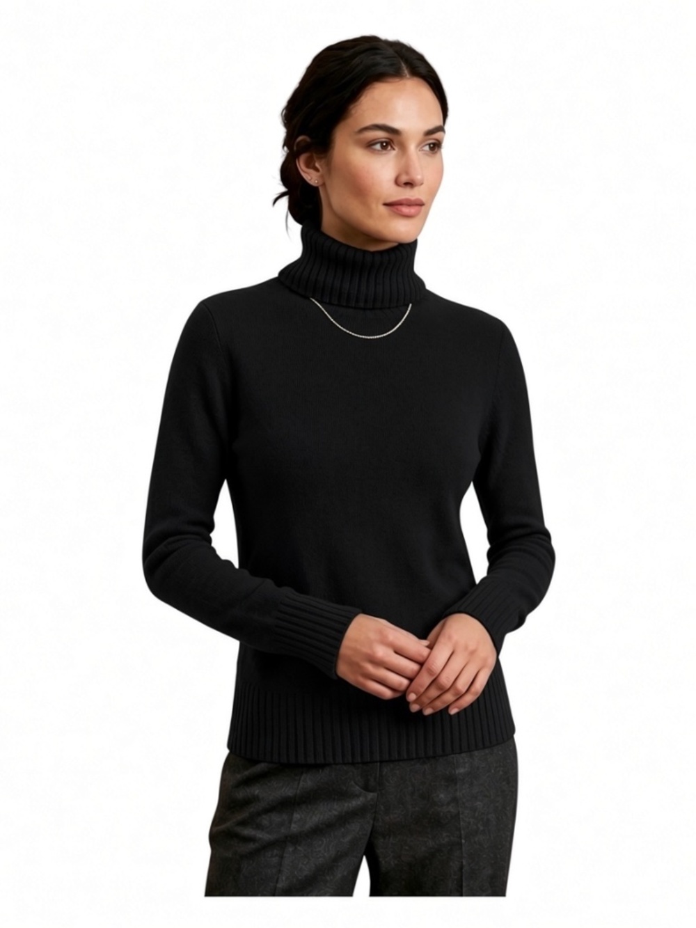 The Reset R Label Wool Cashmere Blend Turtleneck Sweater Turtleneck Black Small